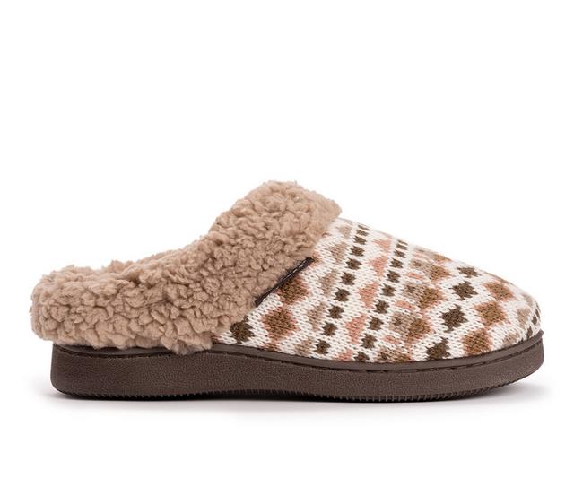 MUK LUKS Women's Suzanne Clog Slippers in Ivory/Rosey Pop color