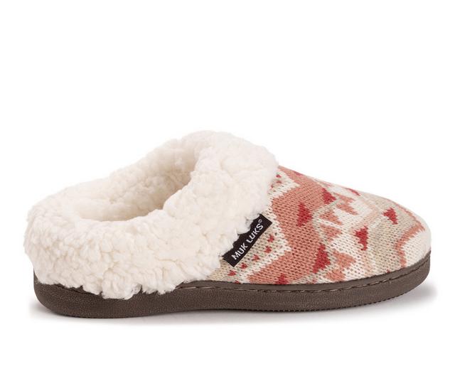 MUK LUKS Women's Suzanne Clog Slippers in Medium Pink color