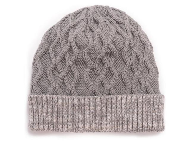 MUK LUKS Men's Cable Cuff Beanie in Ash color