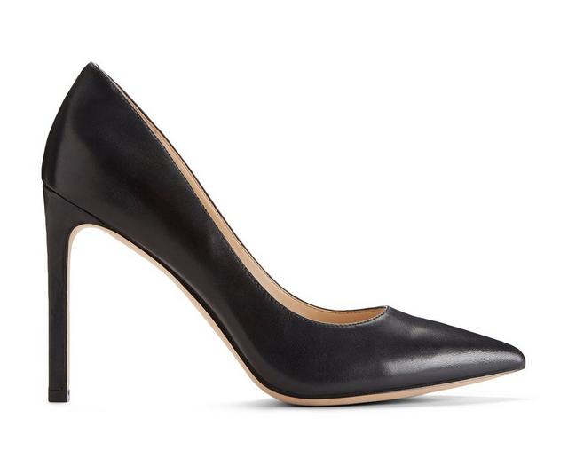 Women's Nine West Tatiana Stiletto Pumps in Black Leather color