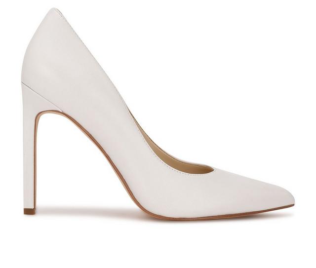 Women's Nine West Tatiana Stiletto Pumps in White Leather color