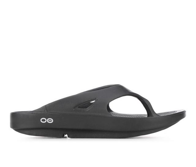 Adults' Oofos Original Thong Sandals in Black color