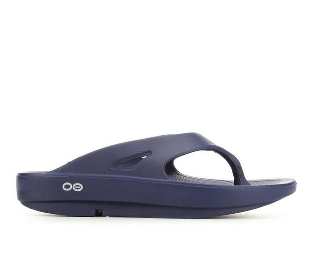 Adults' Oofos Original Thong Sandals in Navy color