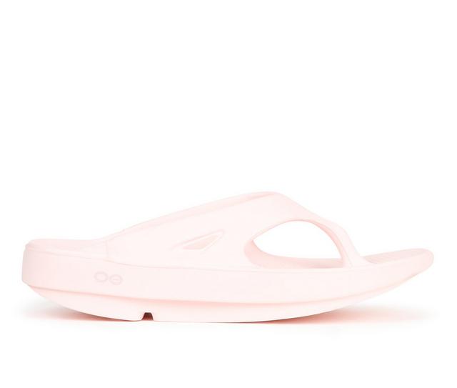 Adults' Oofos Original Thong Sandals in Blush color