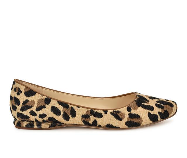 Women's Nine West Speakup Flats in Leopard Raffia color