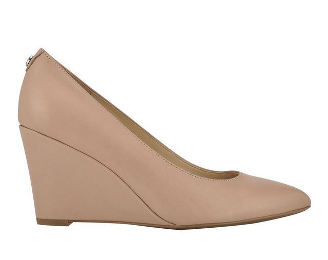Women's Nine West Cal 9x9 Wedges in Nude Leather color