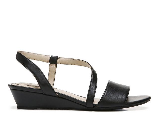 Women's LifeStride Yasmine Wedge Sandals in Black/Black color