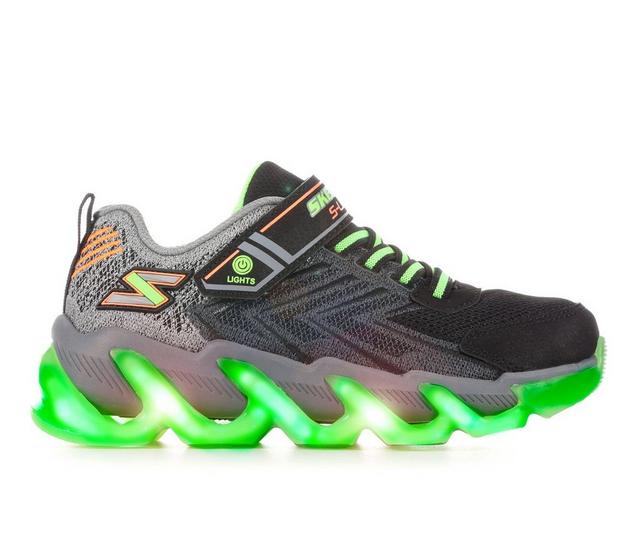 Boys' Skechers Little Kid & Big Kid Mega Surge Light-Up Running Shoes in Black/Lime color