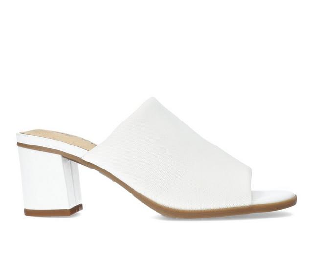 Women's Easy Street Carmella Dress Mules in White Stretch color