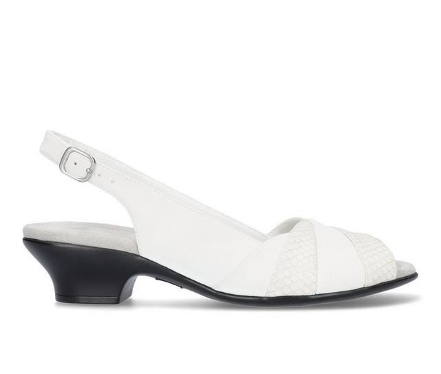 Women's Easy Street Ensley Slingback Heels in White color