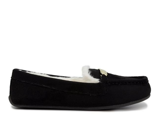 London Fog Lisa Moccasin Slippers in Black color