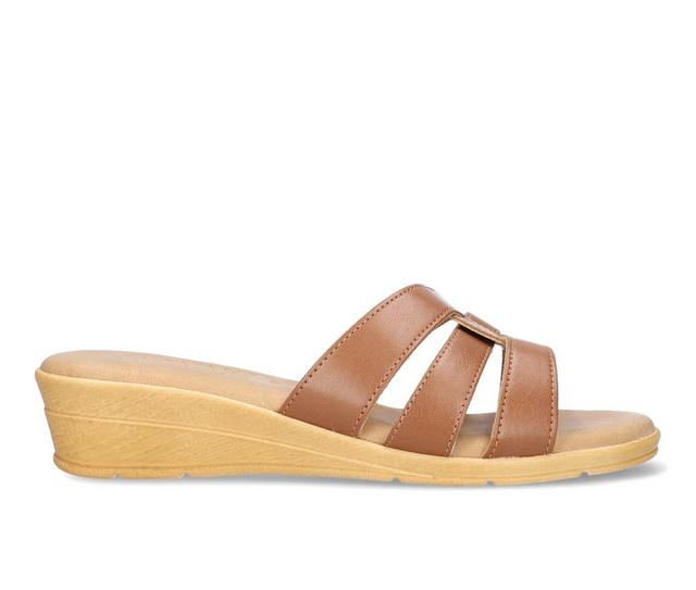 Women's Tuscany by Easy Street Tazia Wedge Sandals in Tan color