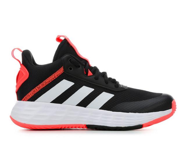 Boys' Adidas Little Kid & Big Kid Own The Game 2.0 Sustainable Basketball Shoes in Blk/Wht/Red color