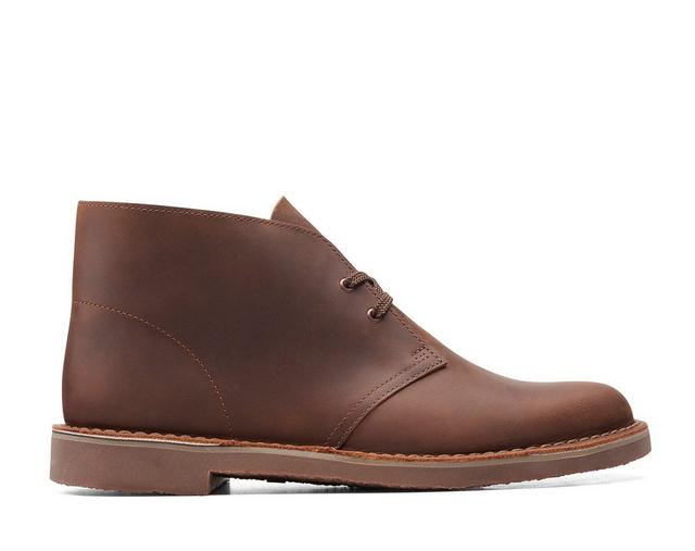 Men's Clarks Bushacre 3 Chukka Boots in Dark Brown Lea color