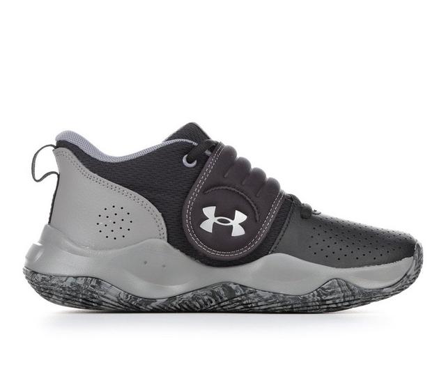 Boys' Under Armour Big Kid Zone Basketball Shoes in Blk/Mtlc Silver color