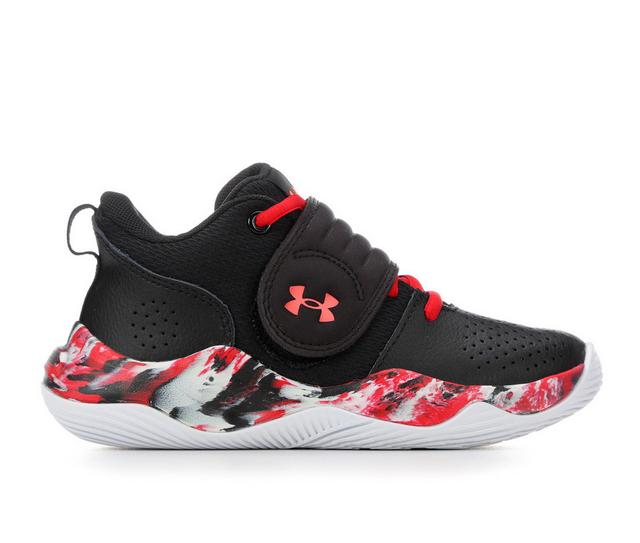 Boys' Under Armour Little Kid Zone Basketball Shoes in Black/Red/Burn color