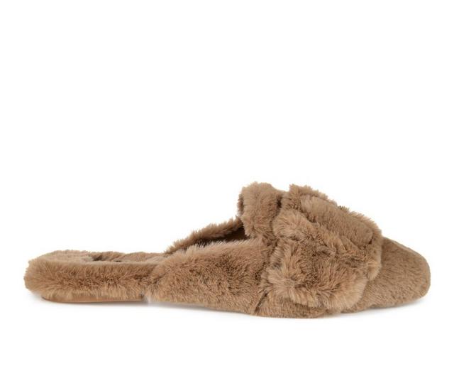 Journee Collection Eara Slippers in Brown color
