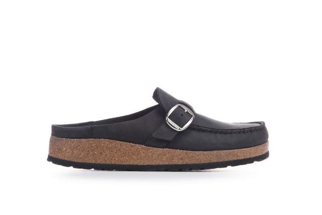 Women's Birkenstock Buckley Clogs in Black Oiled LTR color