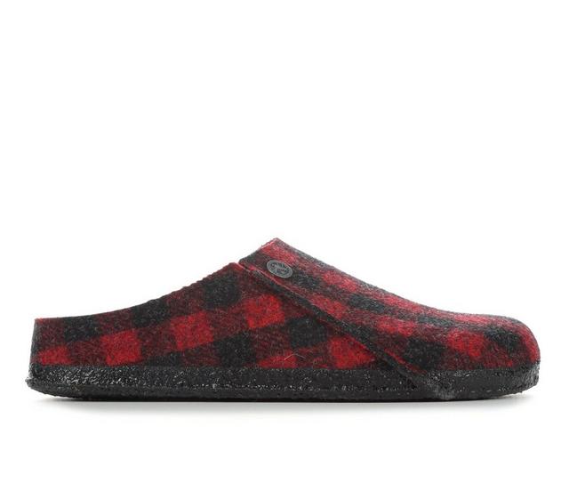 Women's Birkenstock Zermatt Slipper Winter Clogs in Plaid Red color