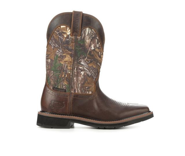 Men's Justin Boots SE4676 Stampede Cowboy Boots in Real Tree Camo color