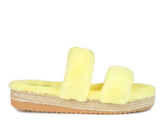 Women's Journee Collection Relaxx Cozy Sandals in Yellow color