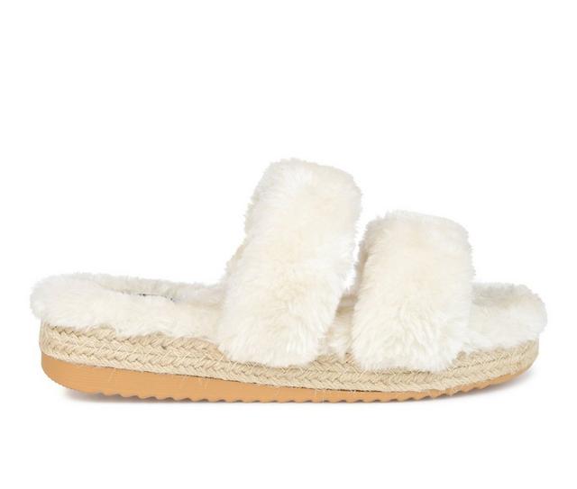 Women's Journee Collection Relaxx Cozy Sandals in Ivory color