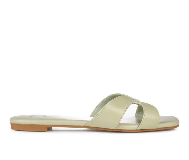 Women's Journee Collection Taleesa Slip-On Sandals in Green color