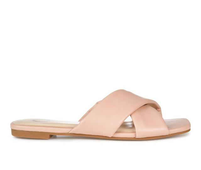 Women's Journee Collection Carlotta Slip-On Sandals in Blush color