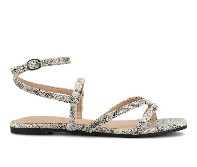 Women's Journee Collection Serissa Flat Sandals in Snake color