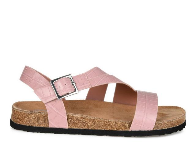 Women's Journee Collection Rozz Footbed Sandals in Blush color