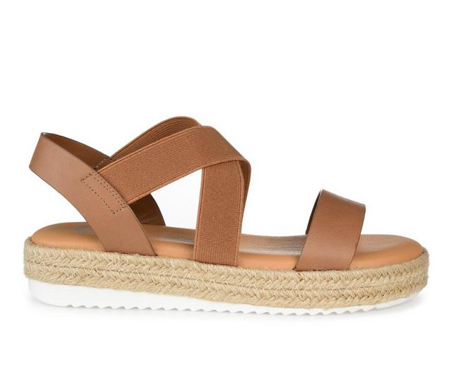 Women's Journee Collection Caroline Espadrille Sandals in Tan color