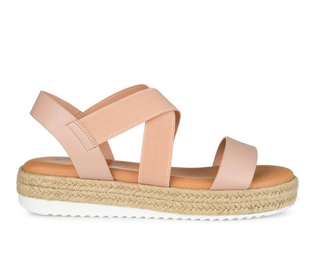 Women's Journee Collection Caroline Espadrille Sandals in Blush color