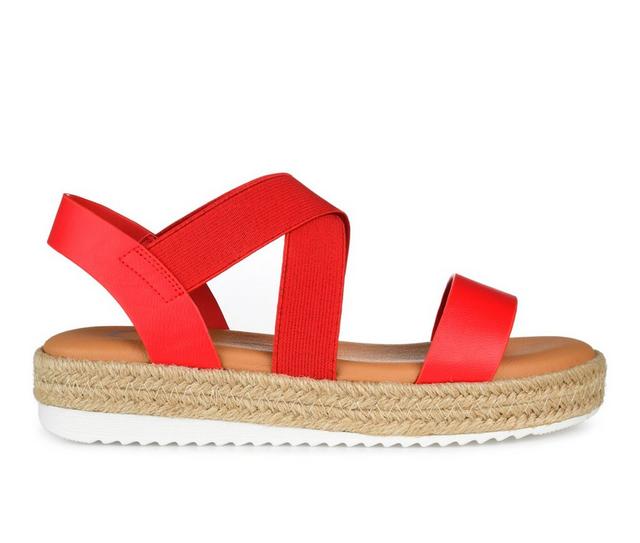 Women's Journee Collection Caroline Espadrille Sandals in Red color