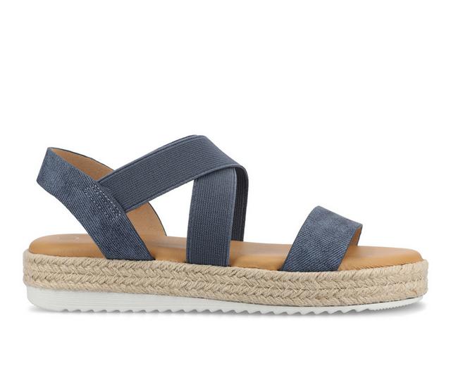 Women's Journee Collection Caroline Espadrille Sandals in Denim color
