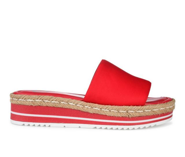 Women's Journee Collection Rosey Flatform Sandals in Red color