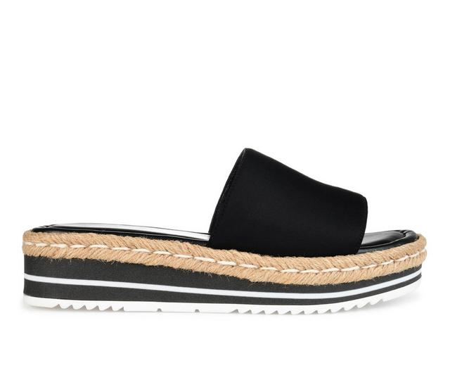 Women's Journee Collection Rosey Flatform Sandals in Black color