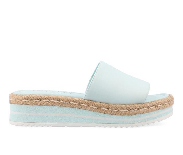 Women's Journee Collection Rosey Flatform Sandals in Blue color