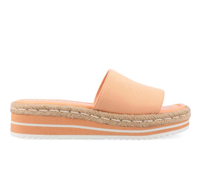 Women's Journee Collection Rosey Flatform Sandals in Peach color