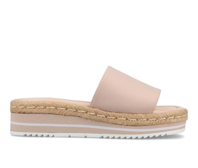 Women's Journee Collection Rosey Flatform Sandals in Blush color