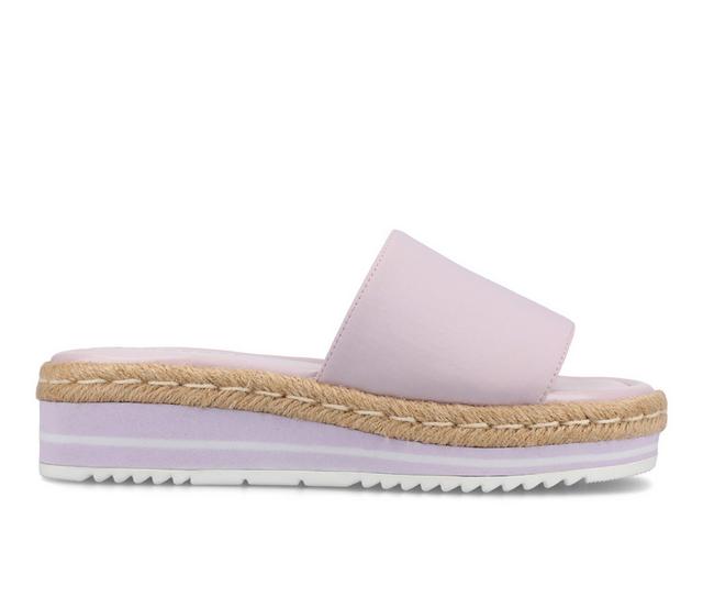Women's Journee Collection Rosey Flatform Sandals in Lilac color