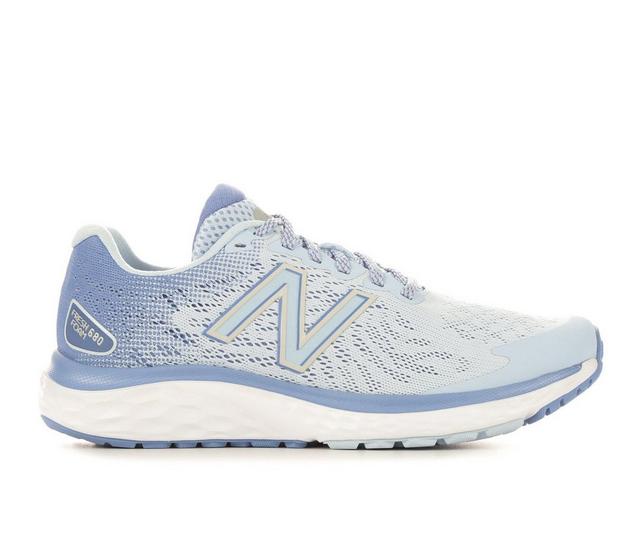 Women's New Balance W680v7 Running Shoes in Blue/White color