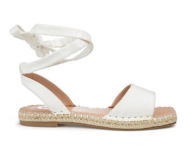 Women's Journee Collection Emelie Espadrille Tie-Up Sandals in White color
