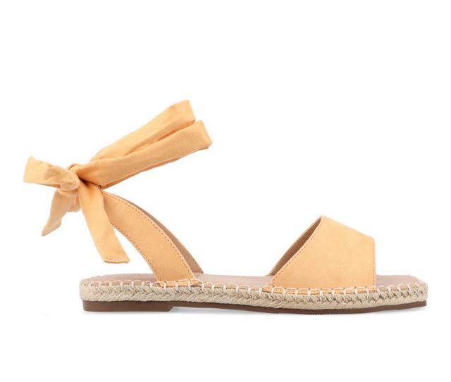 Women's Journee Collection Emelie Espadrille Tie-Up Sandals in Orange color