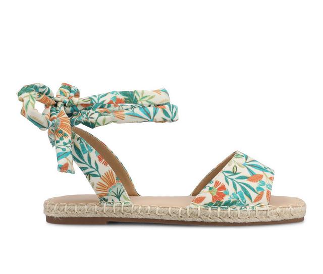 Women's Journee Collection Emelie Espadrille Tie-Up Sandals in Tropical color