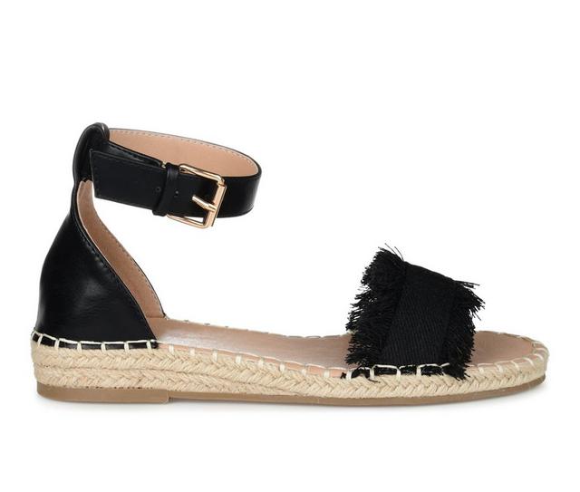 Women's Journee Collection Tristeen Espadrille Sandals in Black color