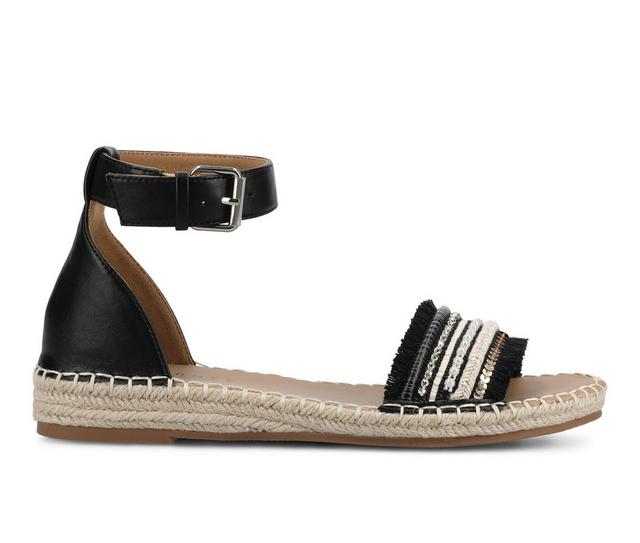 Women's Journee Collection Tristeen Espadrille Sandals in Black/Beading color