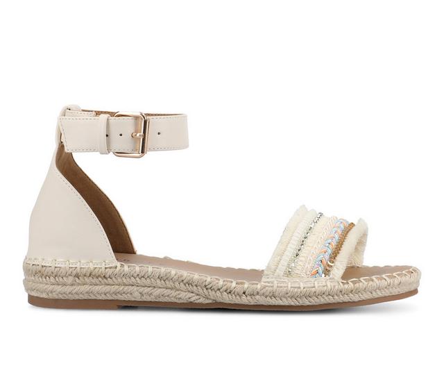 Women's Journee Collection Tristeen Espadrille Sandals in Bone/Beading color