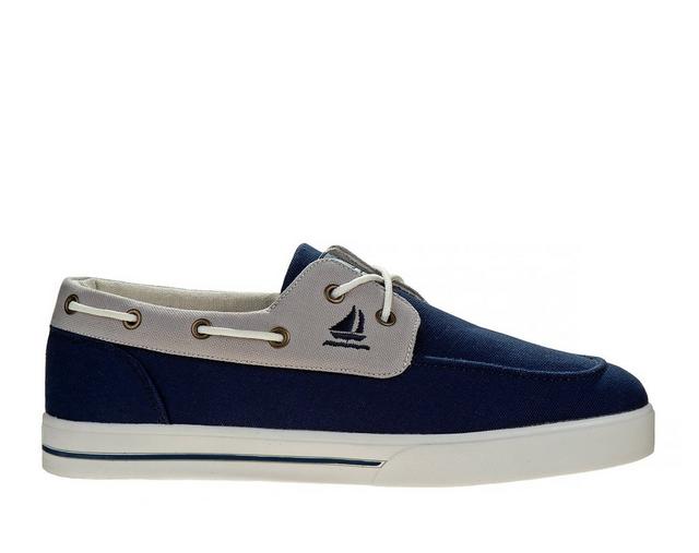 Men's Sail Knot Boat Shoes in Navy/Grey color