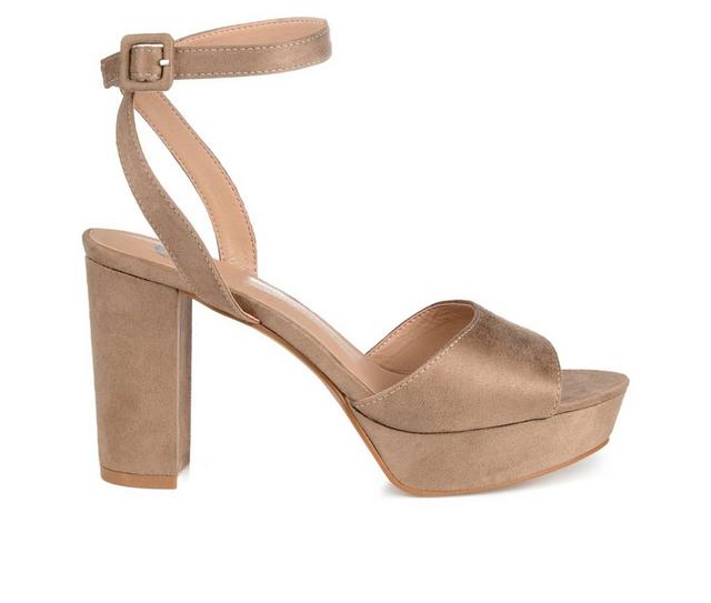 Women's Journee Collection Nairri Platform Heels in Taupe color