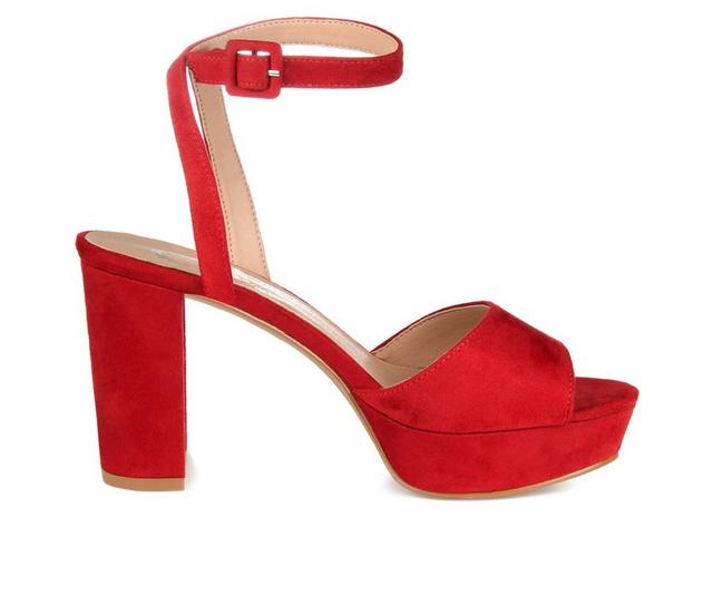 Women's Journee Collection Nairri Platform Heels in Red color